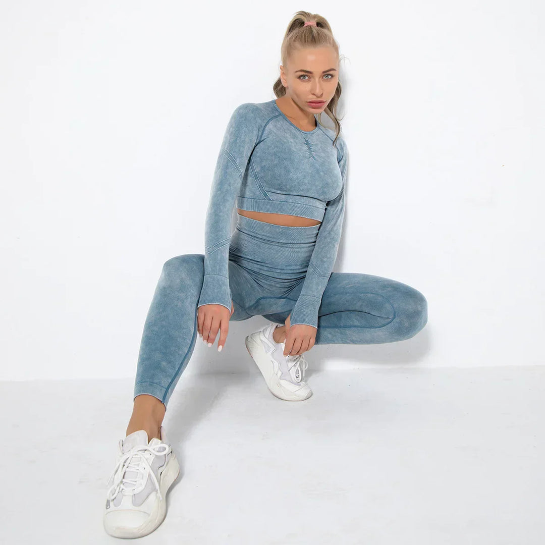 Zökkenőmentes Női Jóga Szett Cropped Top-pal - Nova