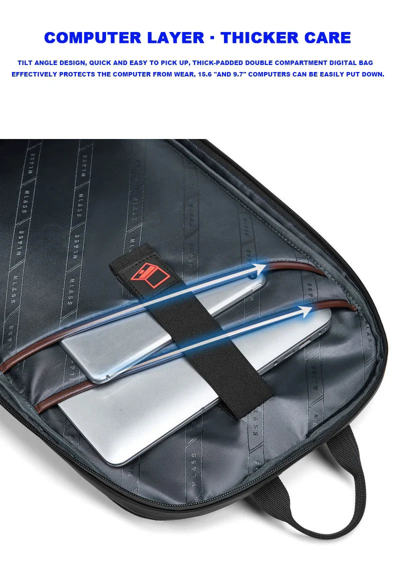 Bővíthető vízálló laptop- és lopásgátló utazótáska USB porttal