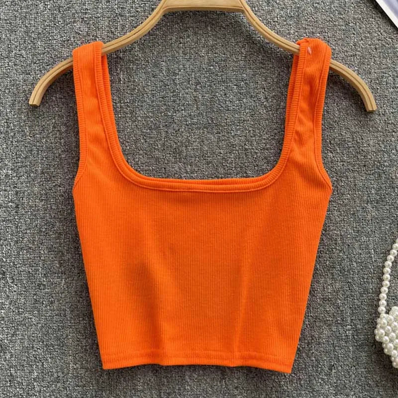 Ruházat nélküli Cropped Tanktop Egyszínű Színben – Zayra