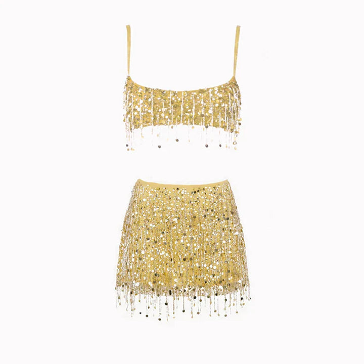 Pailletten-fonott Bikini Szett – Riviera