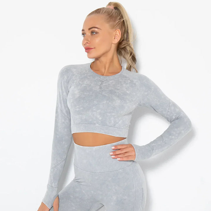 Zökkenőmentes Női Jóga Szett Cropped Top-pal - Nova
