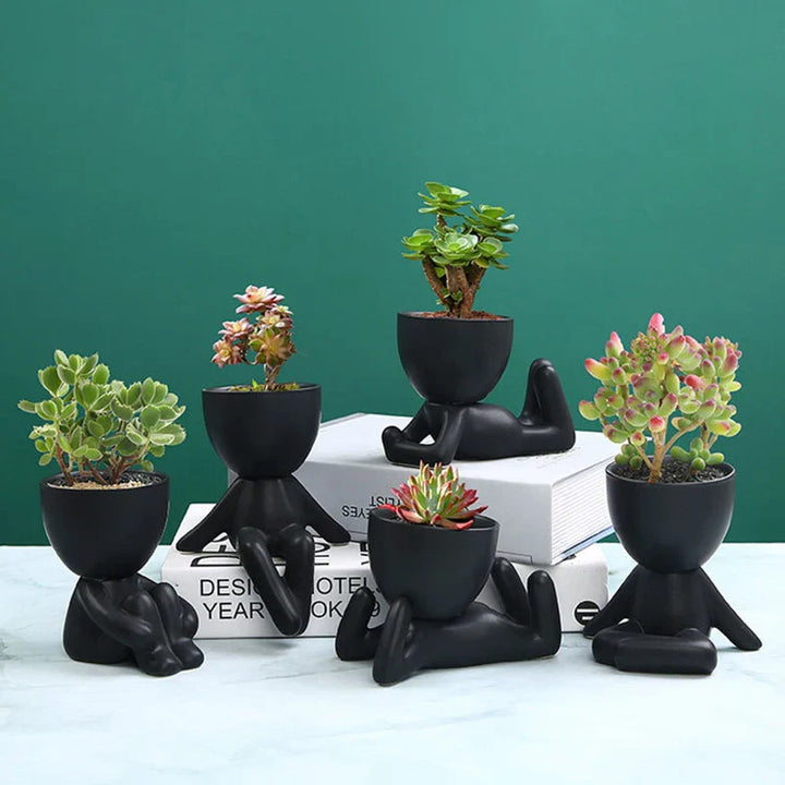 Kézzel készített kerámia zöldnövény cserép lefolyónyílással - TerraCotta