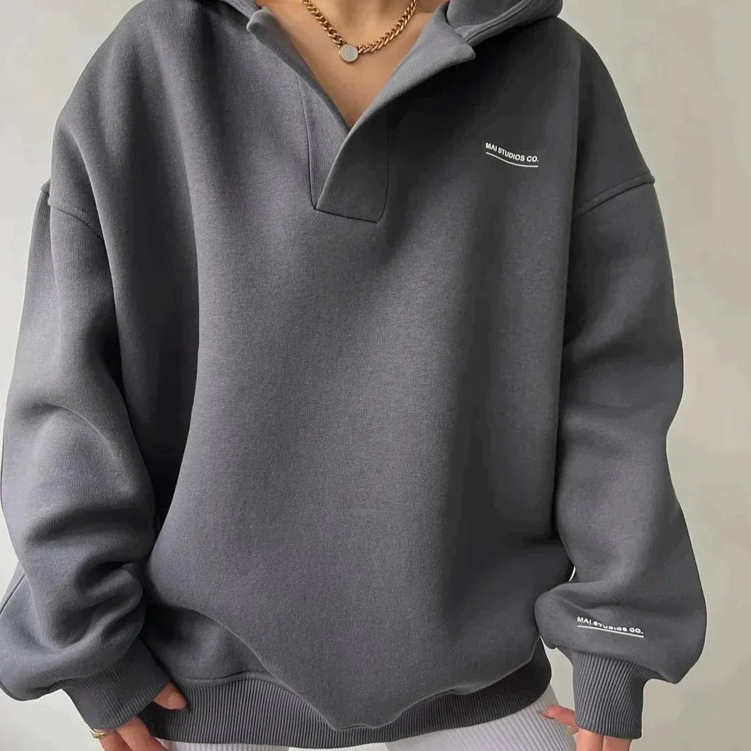 Trendi Oversized Női Kapucnis Pulóver - Luna