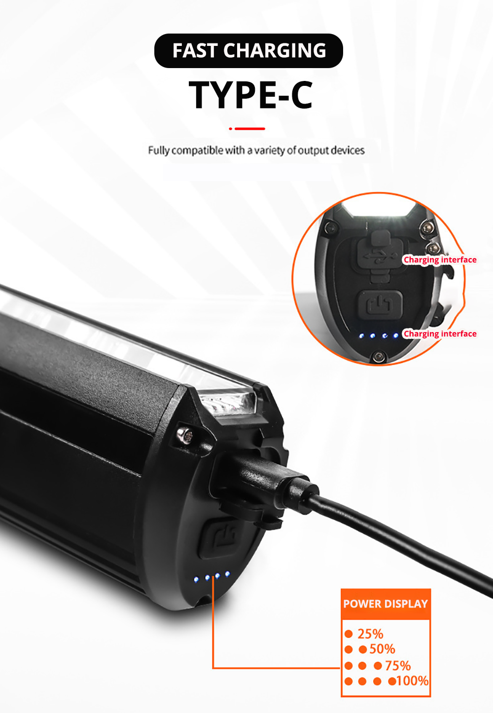 LED kerékpáros világítás powerbank funkcióval - LumiMax