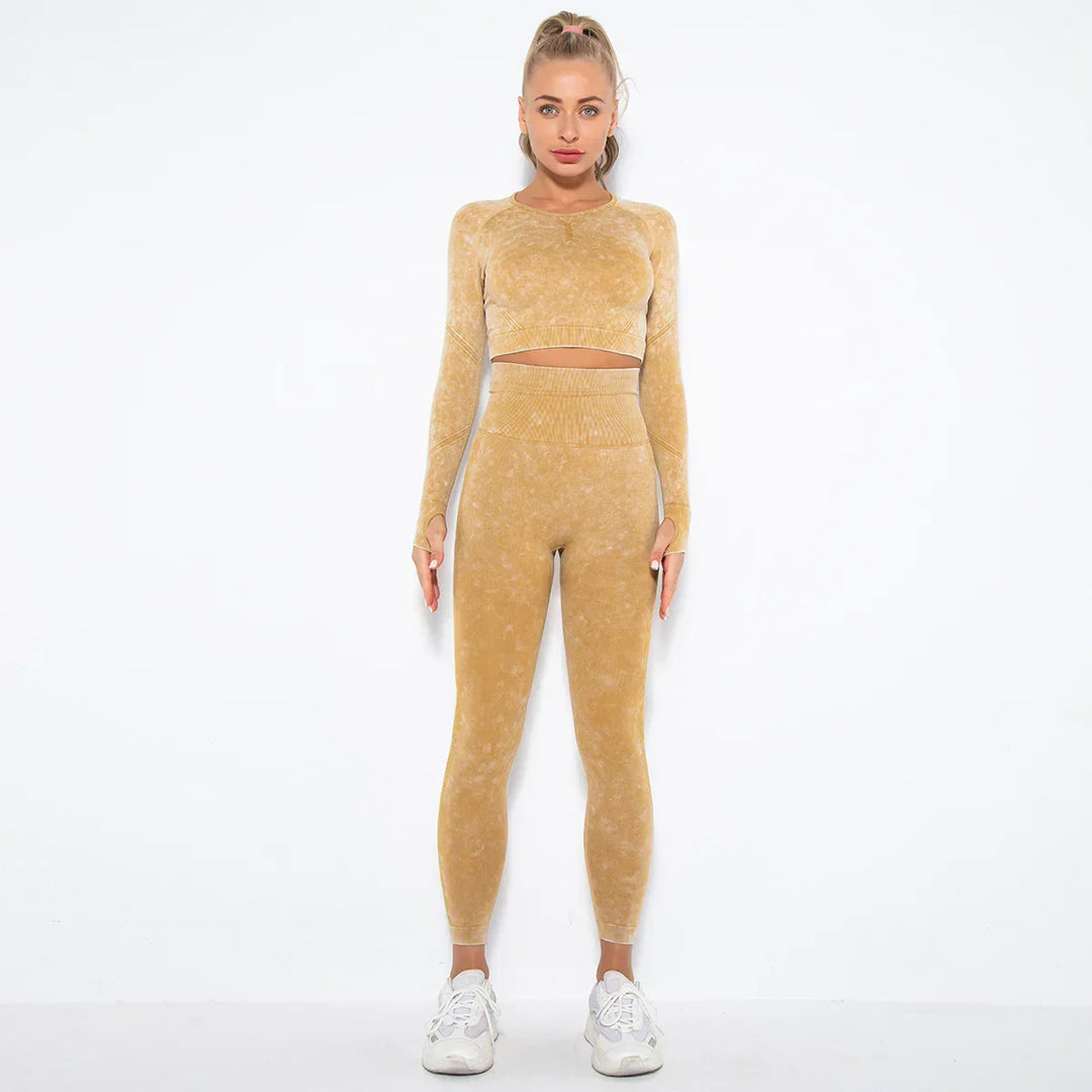 Zökkenőmentes Női Jóga Szett Cropped Top-pal - Nova