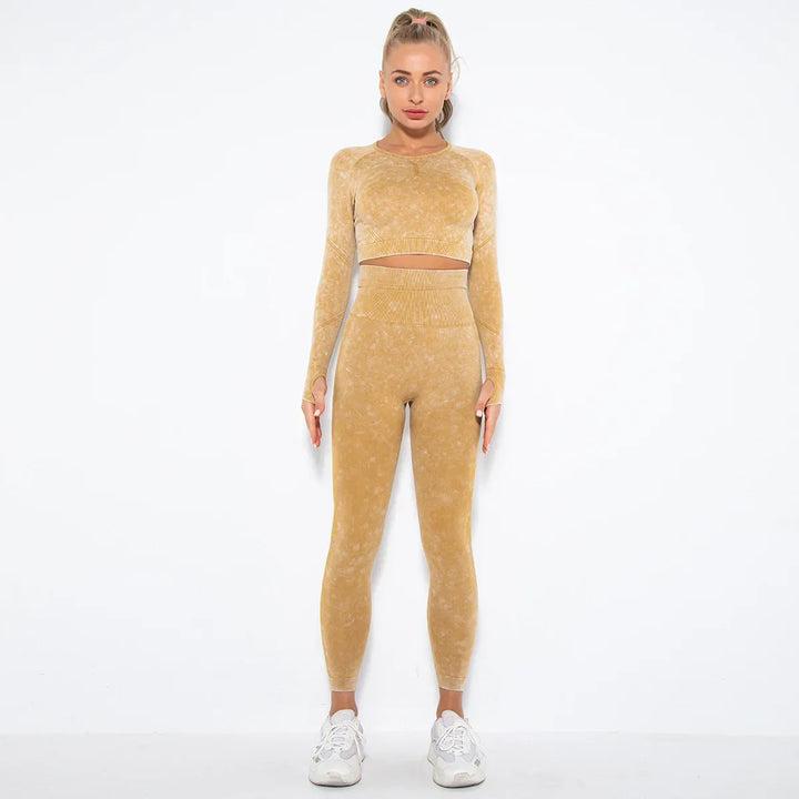 Zökkenőmentes Női Jóga Szett Cropped Top-pal - Nova