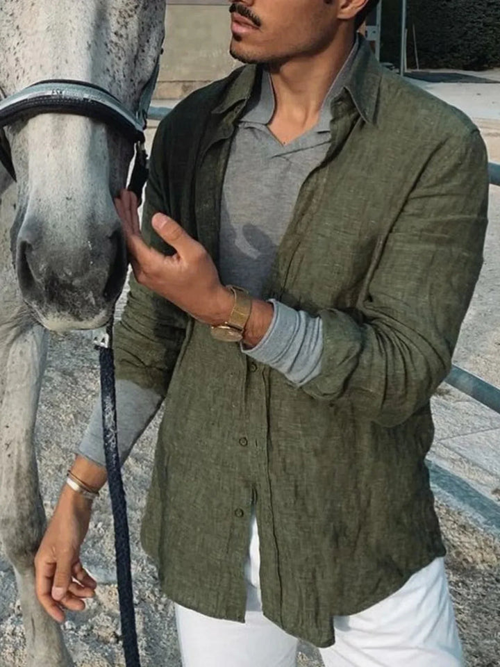 Könnyű férfi vászoning gombos panelekkel – Fabio