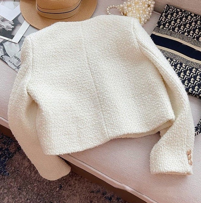 Női tweed zakó kerek nyakkivágással – Celeste