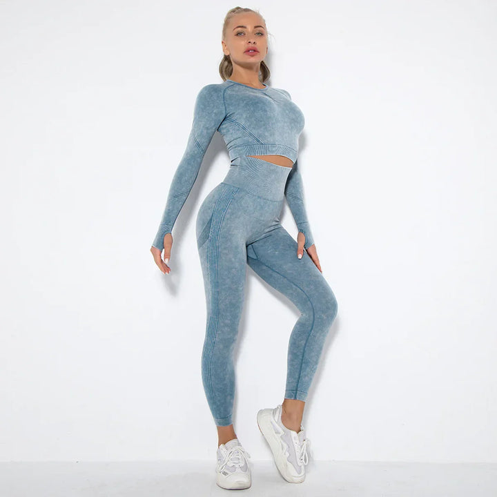 Zökkenőmentes Női Jóga Szett Cropped Top-pal - Nova