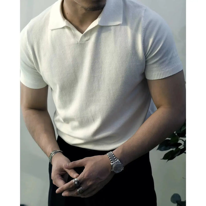 Slim Fit férfi póló nagy zipzárral – Fabrizio