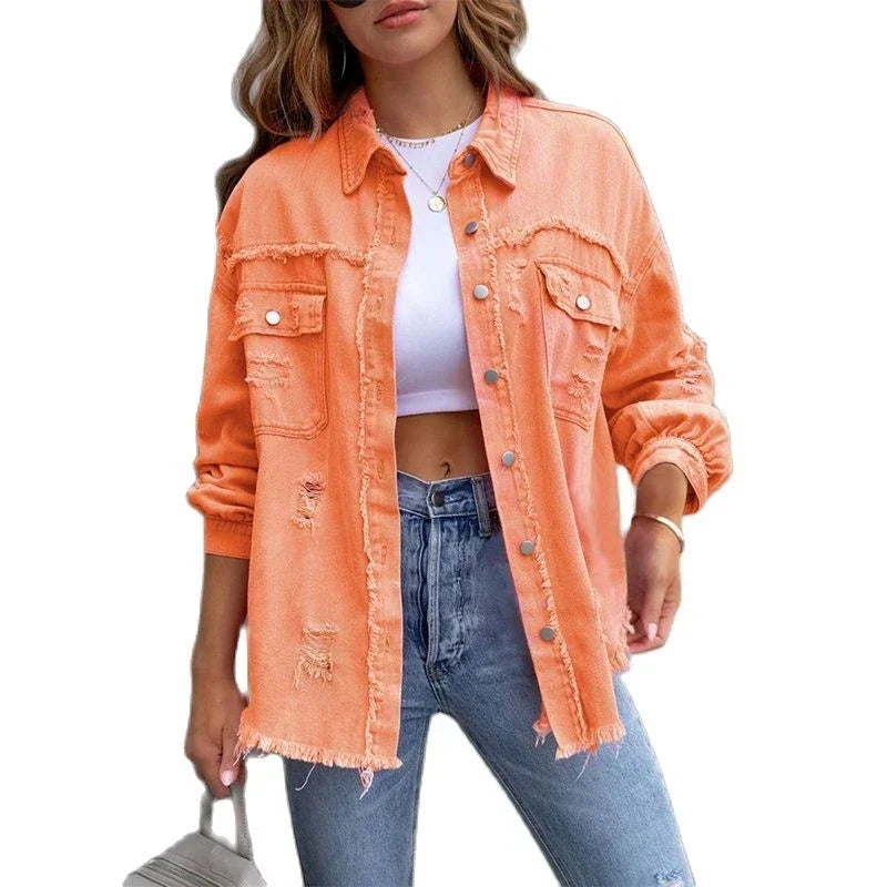 Boho női farmerdzseki Ibizai flair-rel és slim fit szabással tavaszra/nyárra – Yara