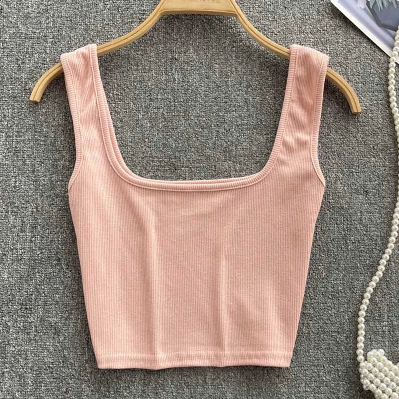 Ruházat nélküli Cropped Tanktop Egyszínű Színben – Zayra