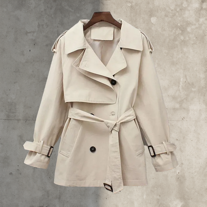 Női trench coat dupla gombolással, övvel – Rosemary