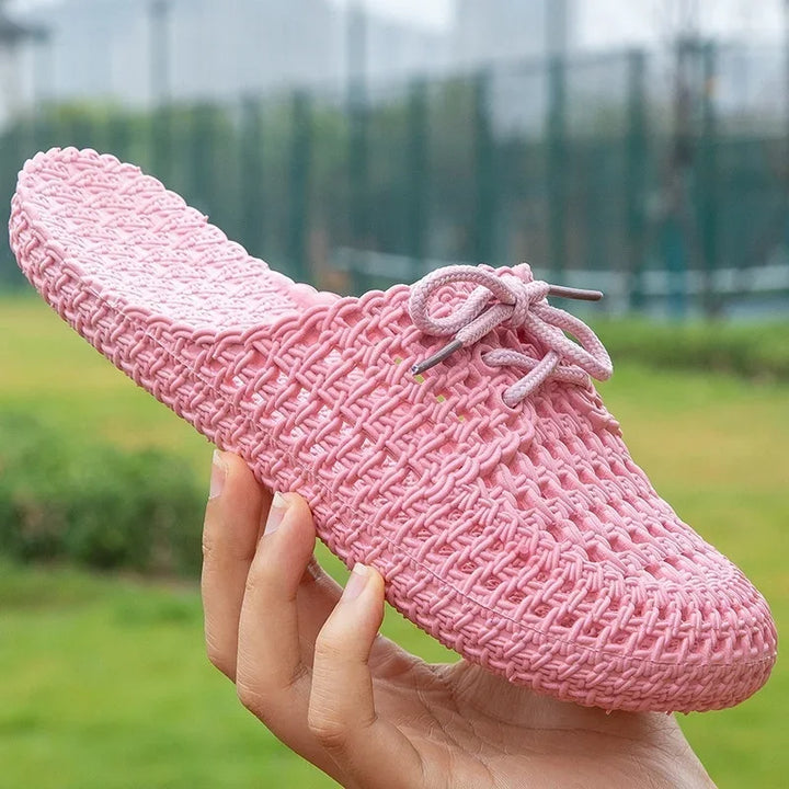 Légáteresztő női kültéri loafer nyitott orral – Linaya