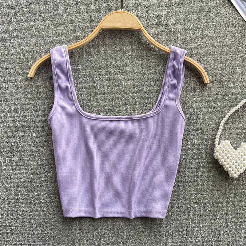 Ruházat nélküli Cropped Tanktop Egyszínű Színben – Zayra