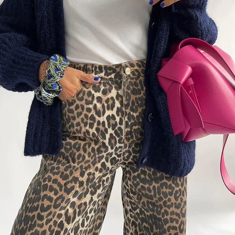 Retro-Jeans leopárdmintával - Clara