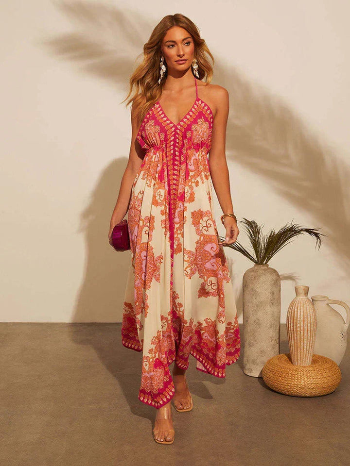 Laza és stílusos boho-maxi ruha nyakpánttal nőknek – Naya