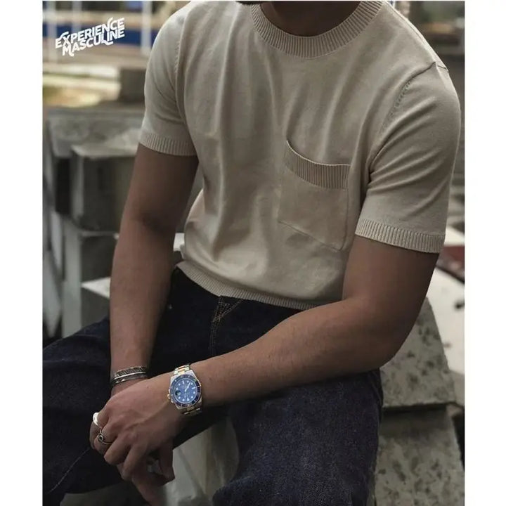 Slim Fit férfi póló nagy zipzárral – Fabrizio