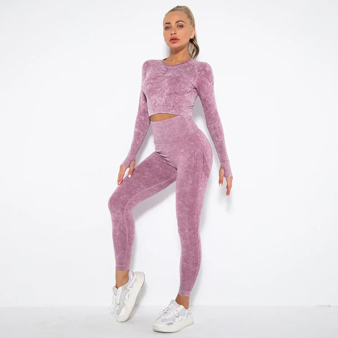Zökkenőmentes Női Jóga Szett Cropped Top-pal - Nova
