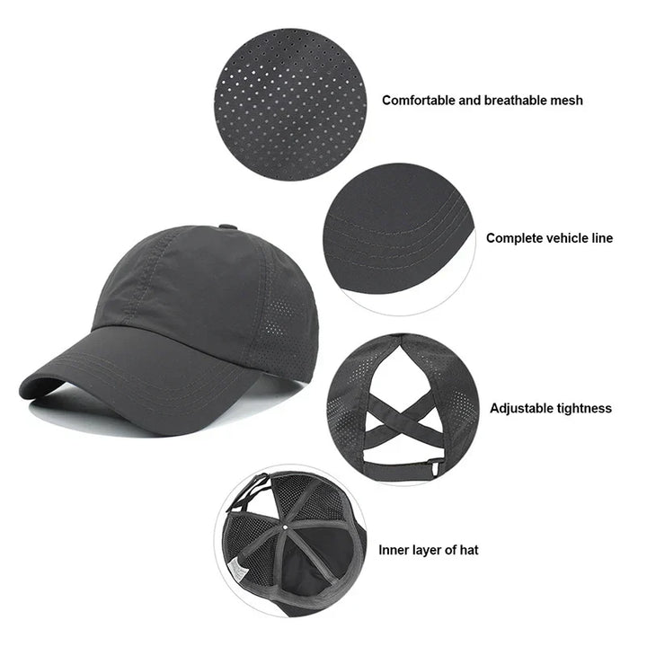 Légáteresztő unisex sport-baseball sapka hálóból, állítható mérettel – AeroCap
