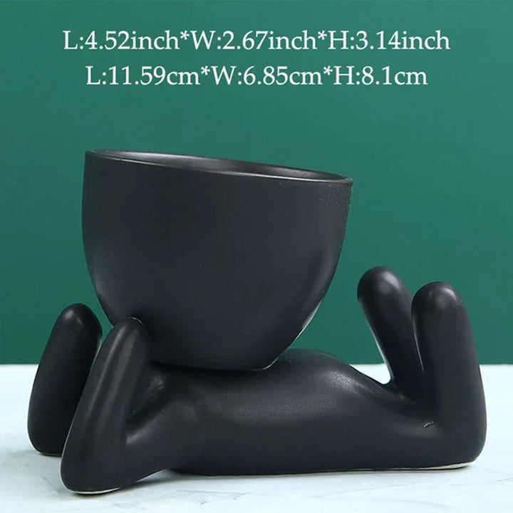 Kézzel készített kerámia zöldnövény cserép lefolyónyílással - TerraCotta