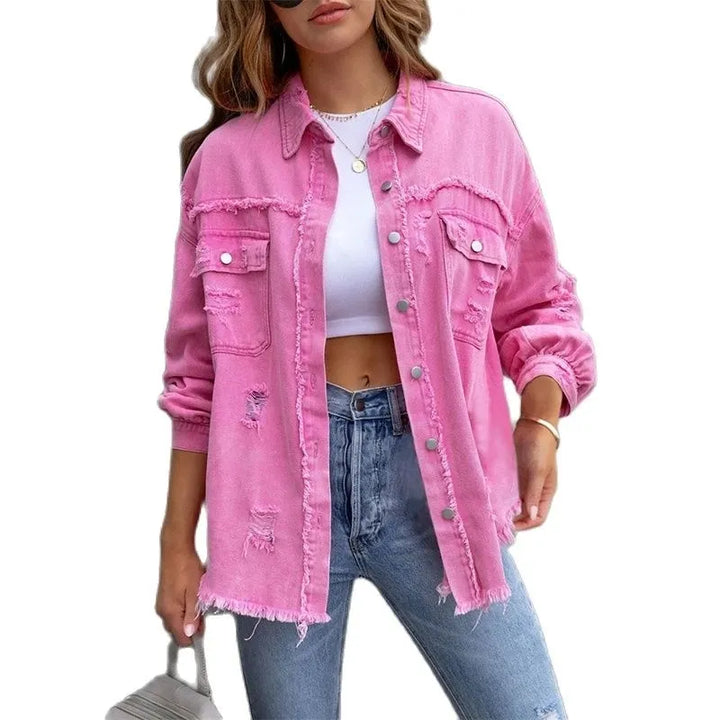 Boho női farmerdzseki Ibizai flair-rel és slim fit szabással tavaszra/nyárra – Yara