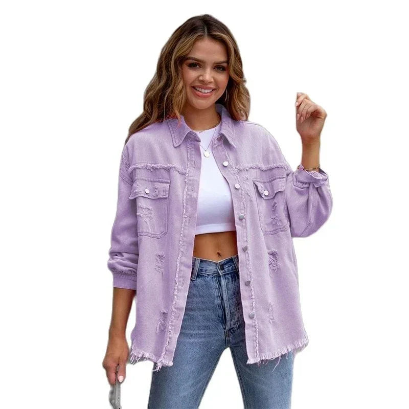 Boho női farmerdzseki Ibizai flair-rel és slim fit szabással tavaszra/nyárra – Yara