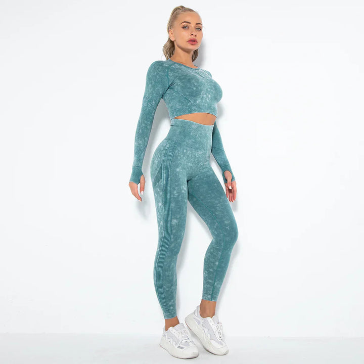 Zökkenőmentes Női Jóga Szett Cropped Top-pal - Nova