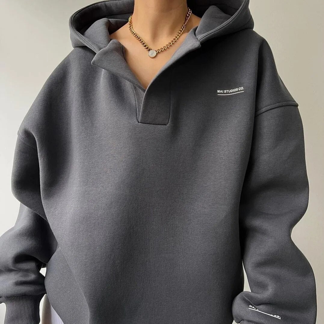 Trendi Oversized Női Kapucnis Pulóver - Luna