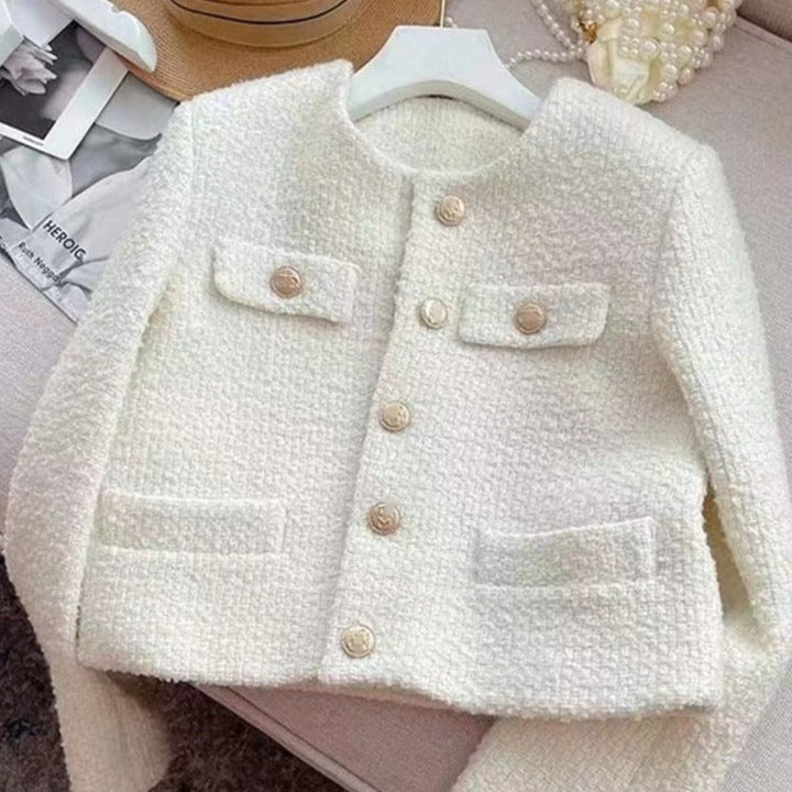 Női tweed zakó kerek nyakkivágással – Celeste