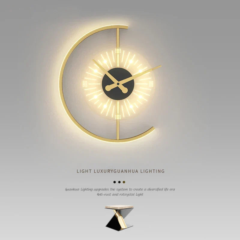 Modern Arany Világító Óra - Elysium
