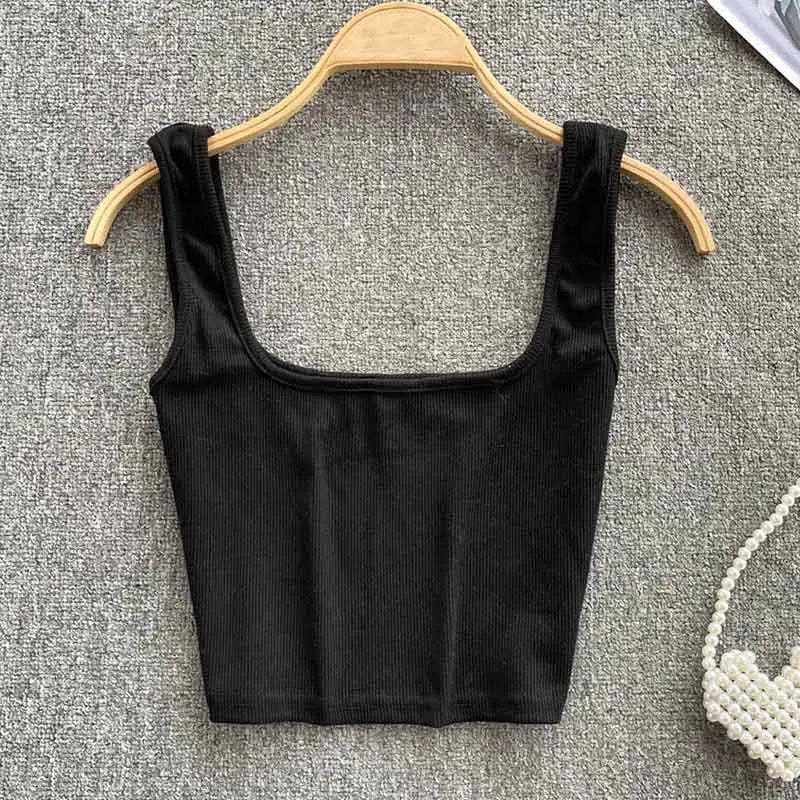 Ruházat nélküli Cropped Tanktop Egyszínű Színben – Zayra