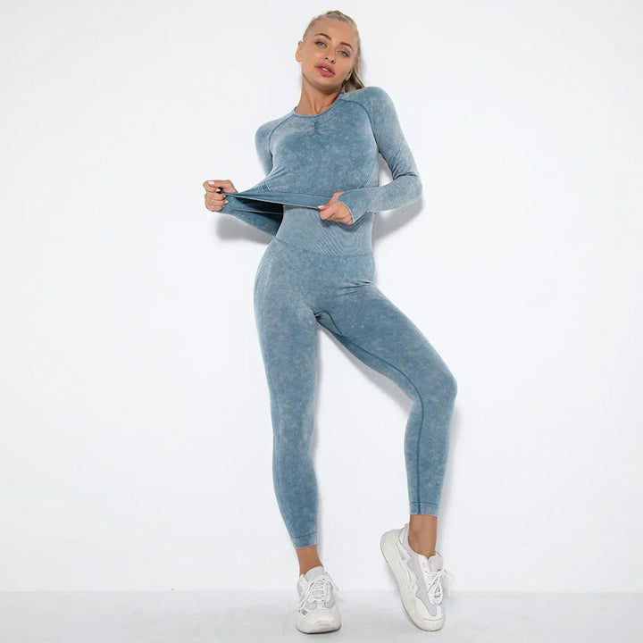 Zökkenőmentes Női Jóga Szett Cropped Top-pal - Nova