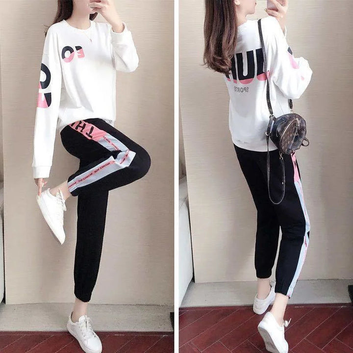 Női edző együttes, kétrészes szett pulóverrel és nadrággal – Leona