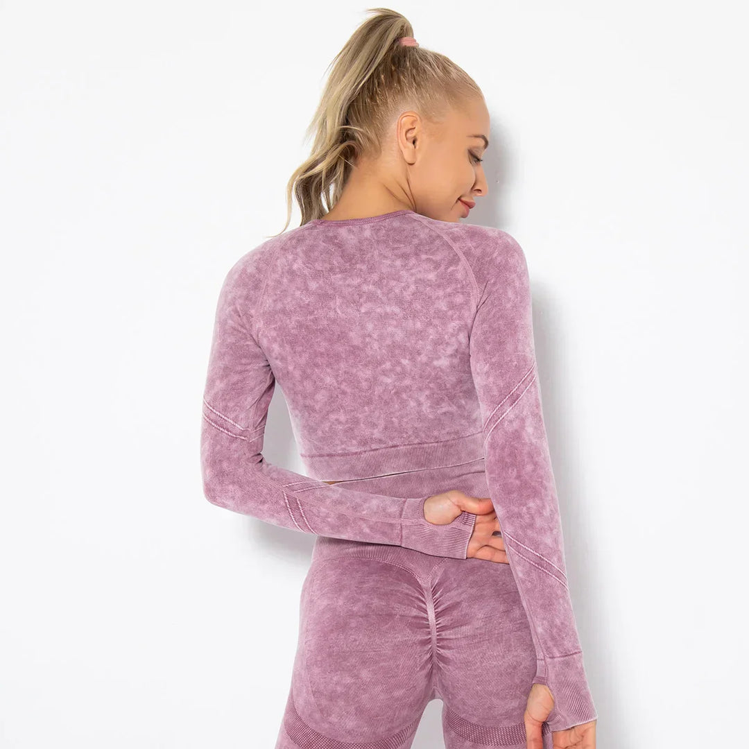 Zökkenőmentes Női Jóga Szett Cropped Top-pal - Nova