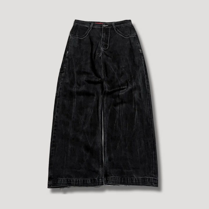 Fekete Baggy Farmernadrág Magas Derékkal – Raven