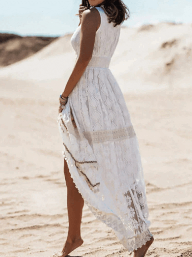 Laza Boho-maxi ruha stílusos részletekkel – Solange