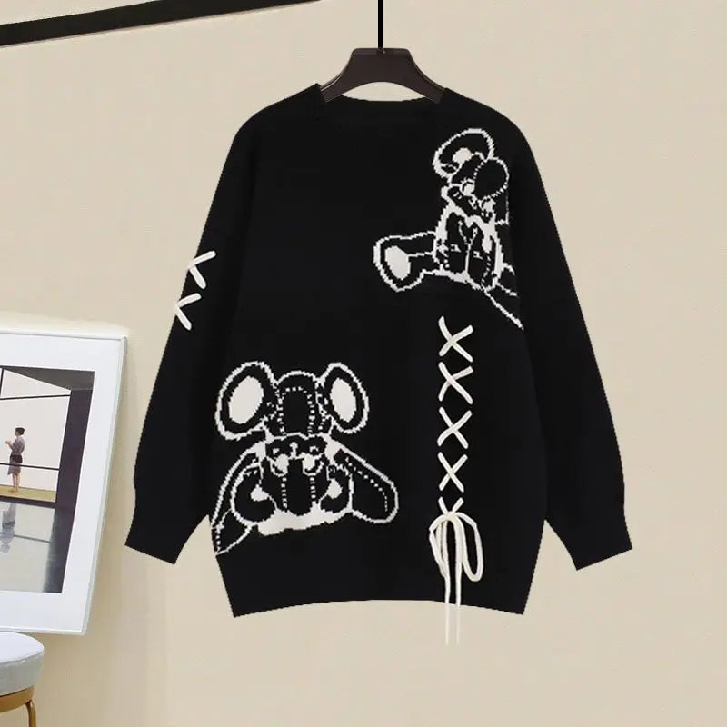 Két részes női szett pulóverrel és bő szárú nadrággal – Valeria