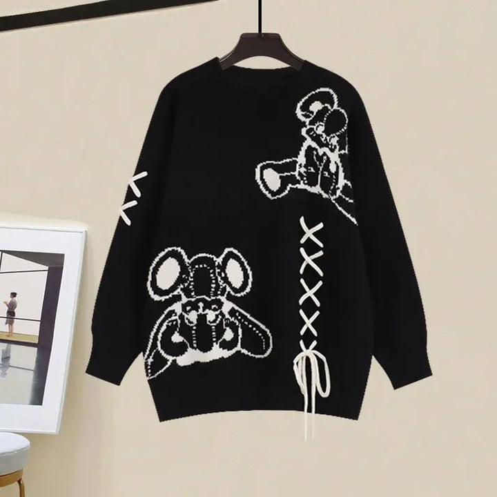 Két részes női szett pulóverrel és bő szárú nadrággal – Valeria