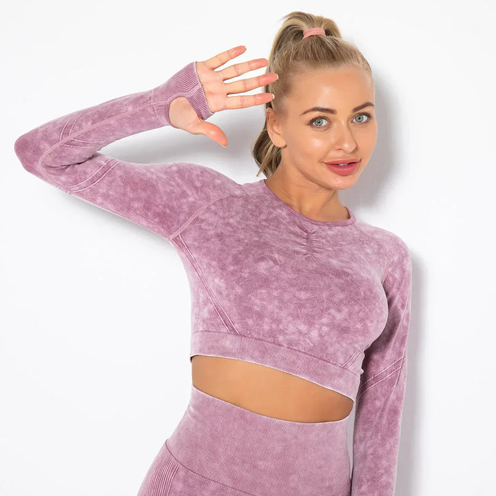 Zökkenőmentes Női Jóga Szett Cropped Top-pal - Nova