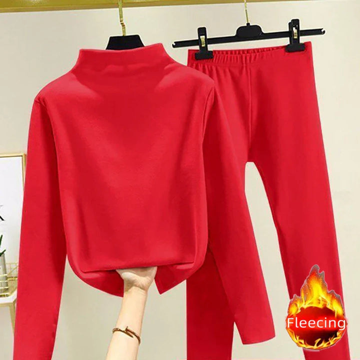 Két részes női téli szett bolyhos pulóverrel és nadrággal – Eva