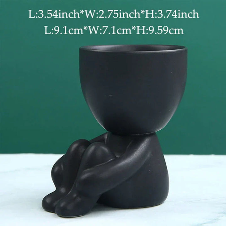 Kézzel készített kerámia zöldnövény cserép lefolyónyílással - TerraCotta