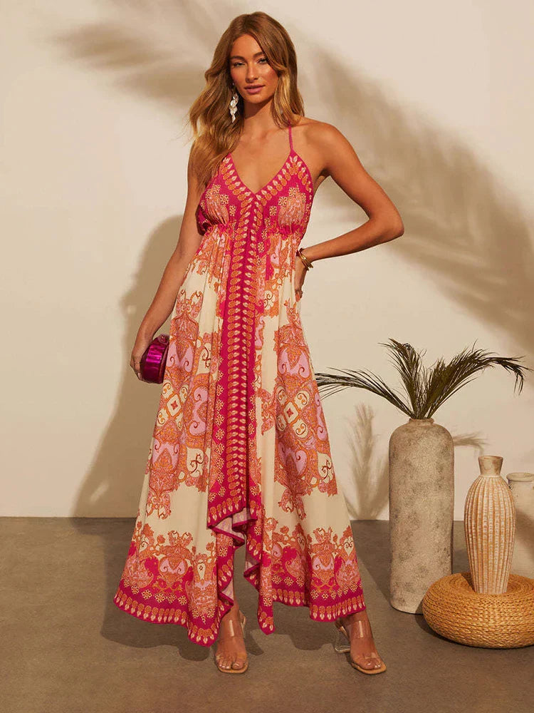 Laza és stílusos boho-maxi ruha nyakpánttal nőknek – Naya
