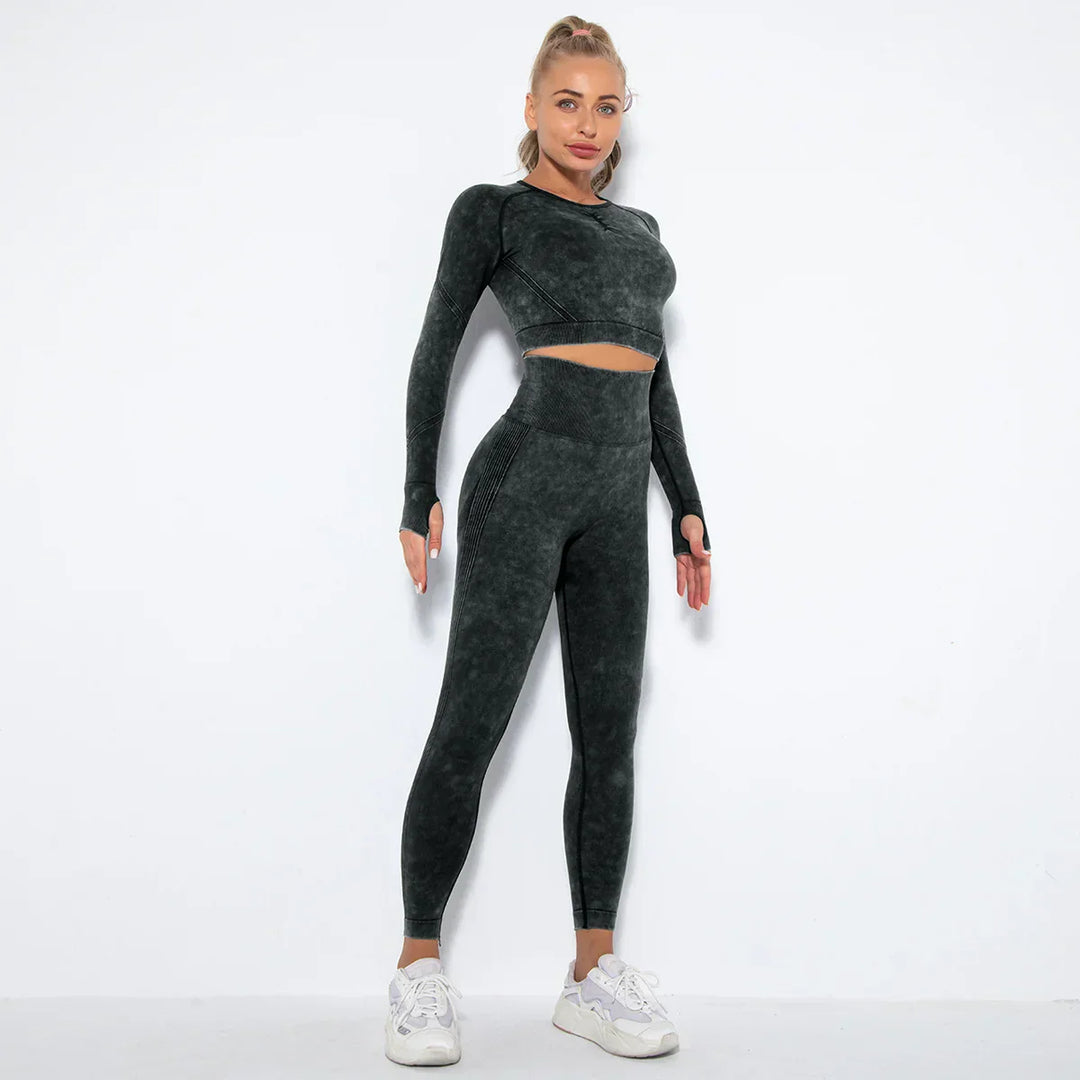 Zökkenőmentes Női Jóga Szett Cropped Top-pal - Nova