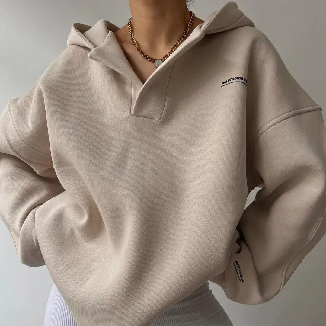 Trendi Oversized Női Kapucnis Pulóver - Luna