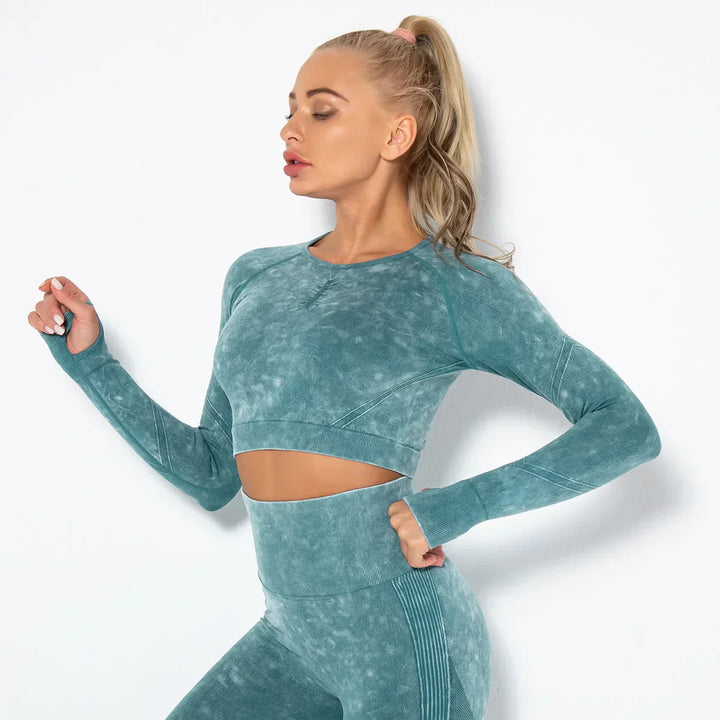 Zökkenőmentes Női Jóga Szett Cropped Top-pal - Nova