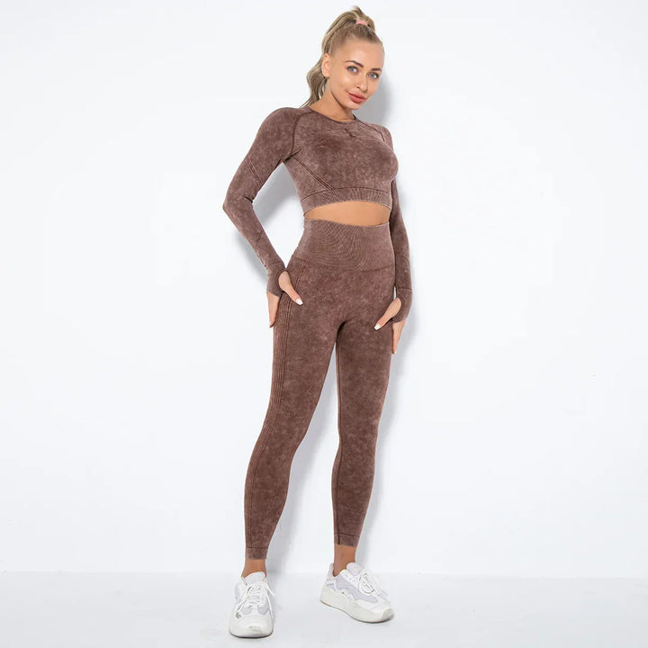 Zökkenőmentes Női Jóga Szett Cropped Top-pal - Nova