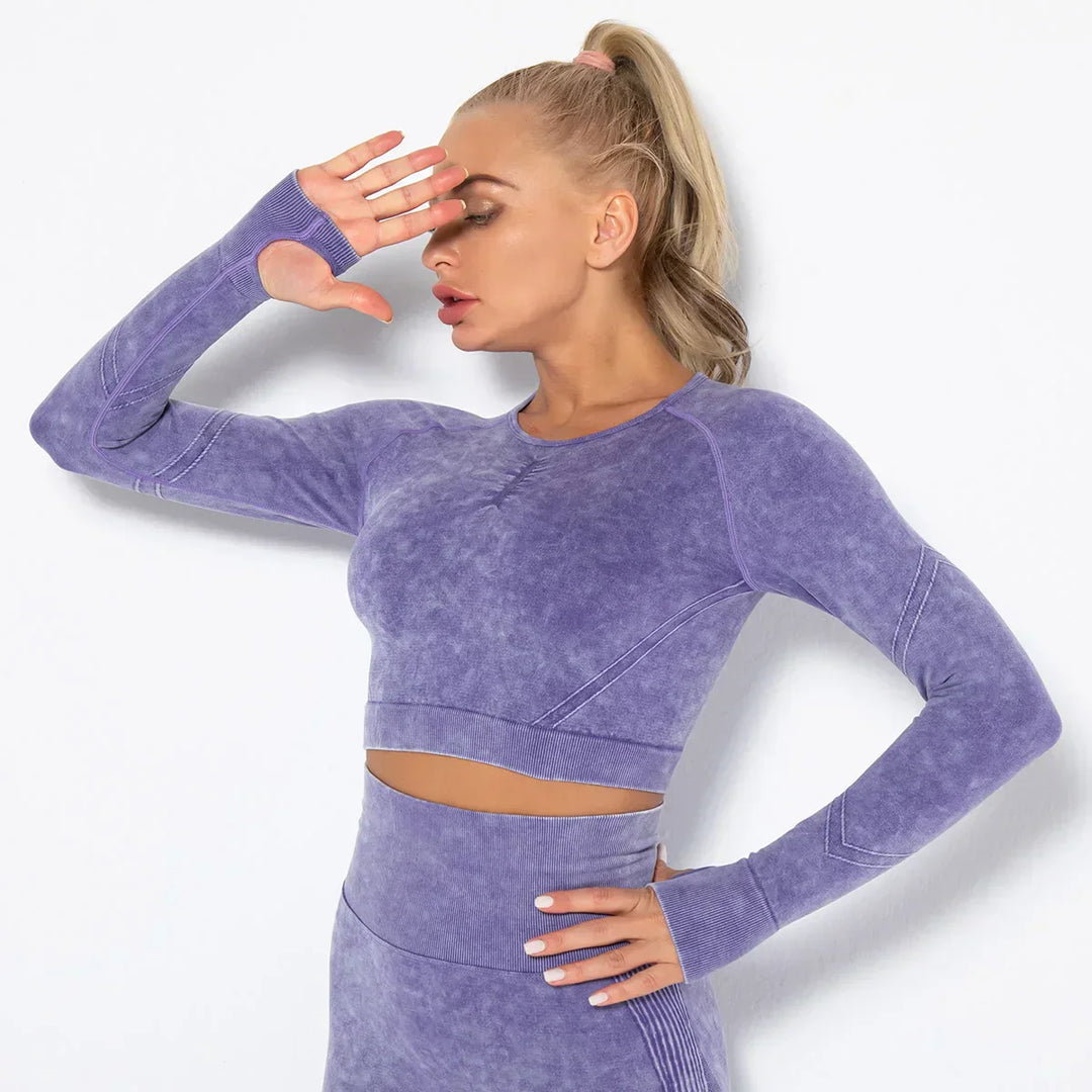 Zökkenőmentes Női Jóga Szett Cropped Top-pal - Nova
