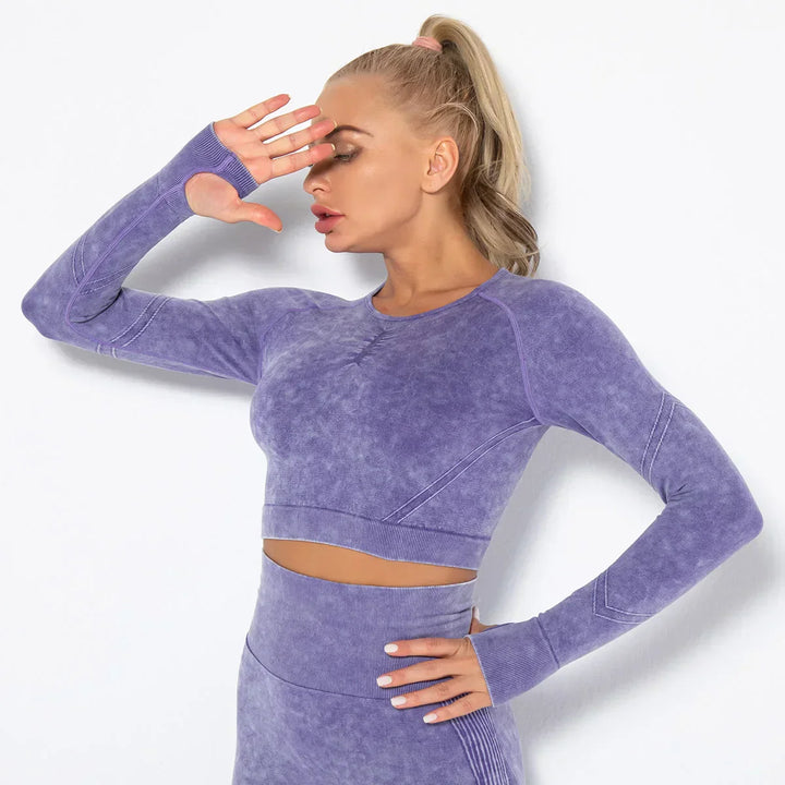 Zökkenőmentes Női Jóga Szett Cropped Top-pal - Nova