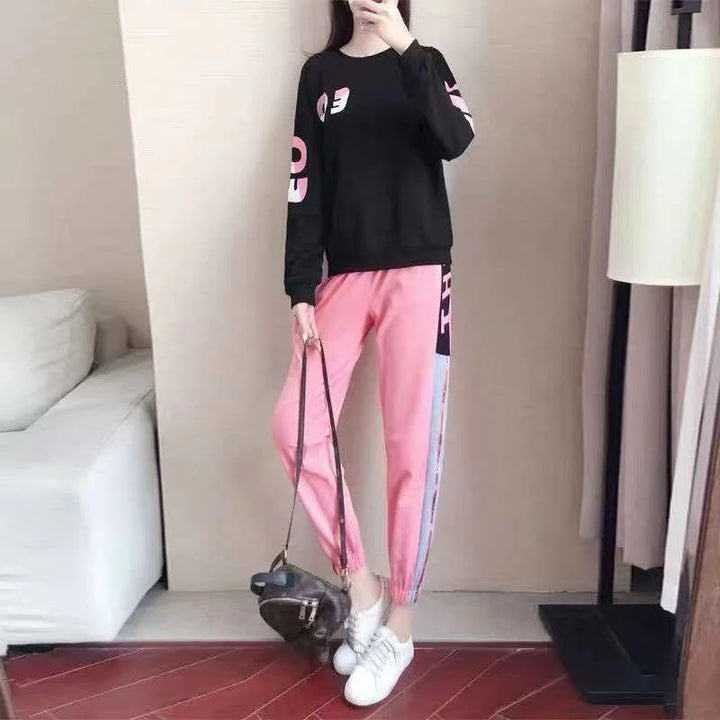 Női edző együttes, kétrészes szett pulóverrel és nadrággal – Leona